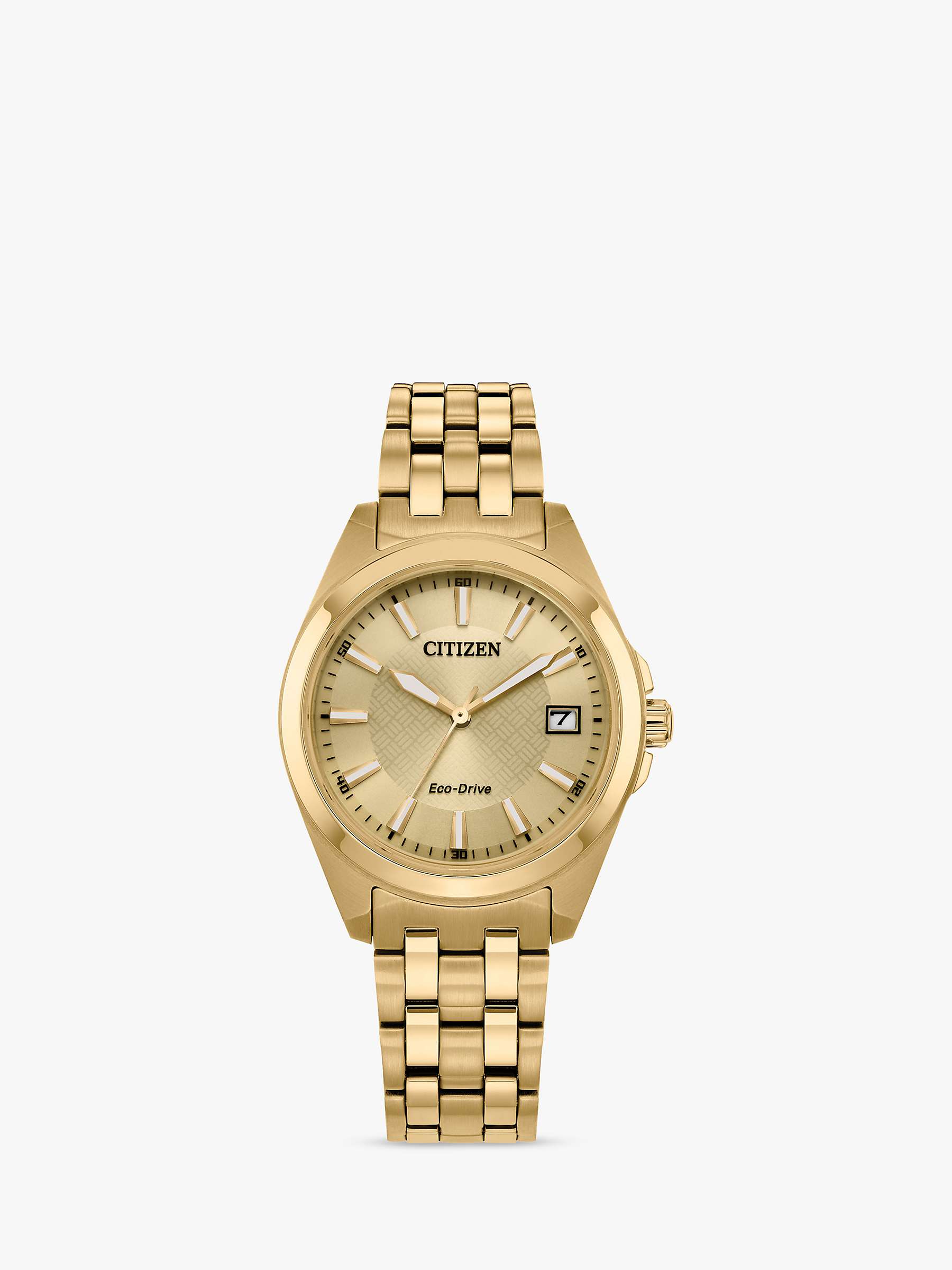 Citizen + EO1222-50P Eco-Drive Date Bracelet Strap Watch in Gold