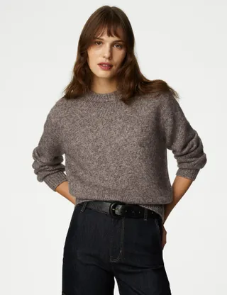 M&S Collection + Crew Neck Jumper With Wool