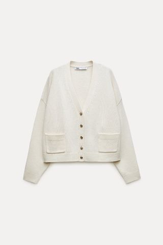 Zara + 100% Wool Pocket Cardigan