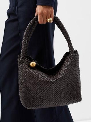 Bottega Veneta + Tosca Intrecciato-Leather Shoulder Bag