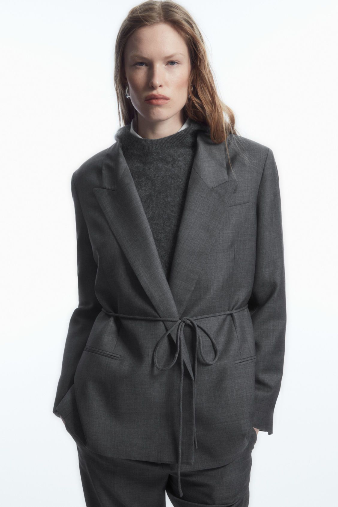 Puff Sleeve Blazer with Pleated Skirt Co-Ord Set - Blue main image 0