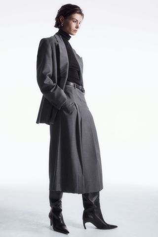 COS + Tailored Wool Skort in Grey