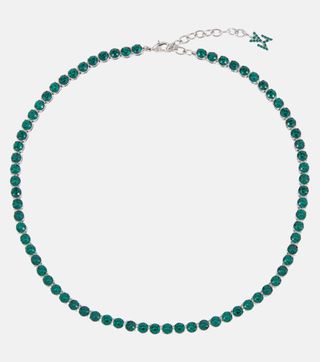 Amina Muaddi + Tennis Crystal-Embellished Necklace