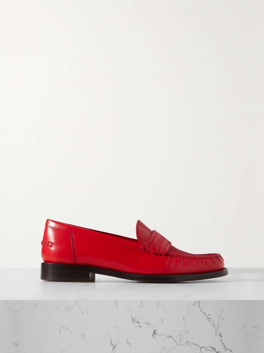 Ferragamo + Irina Logo-Debossed Leather Loafers