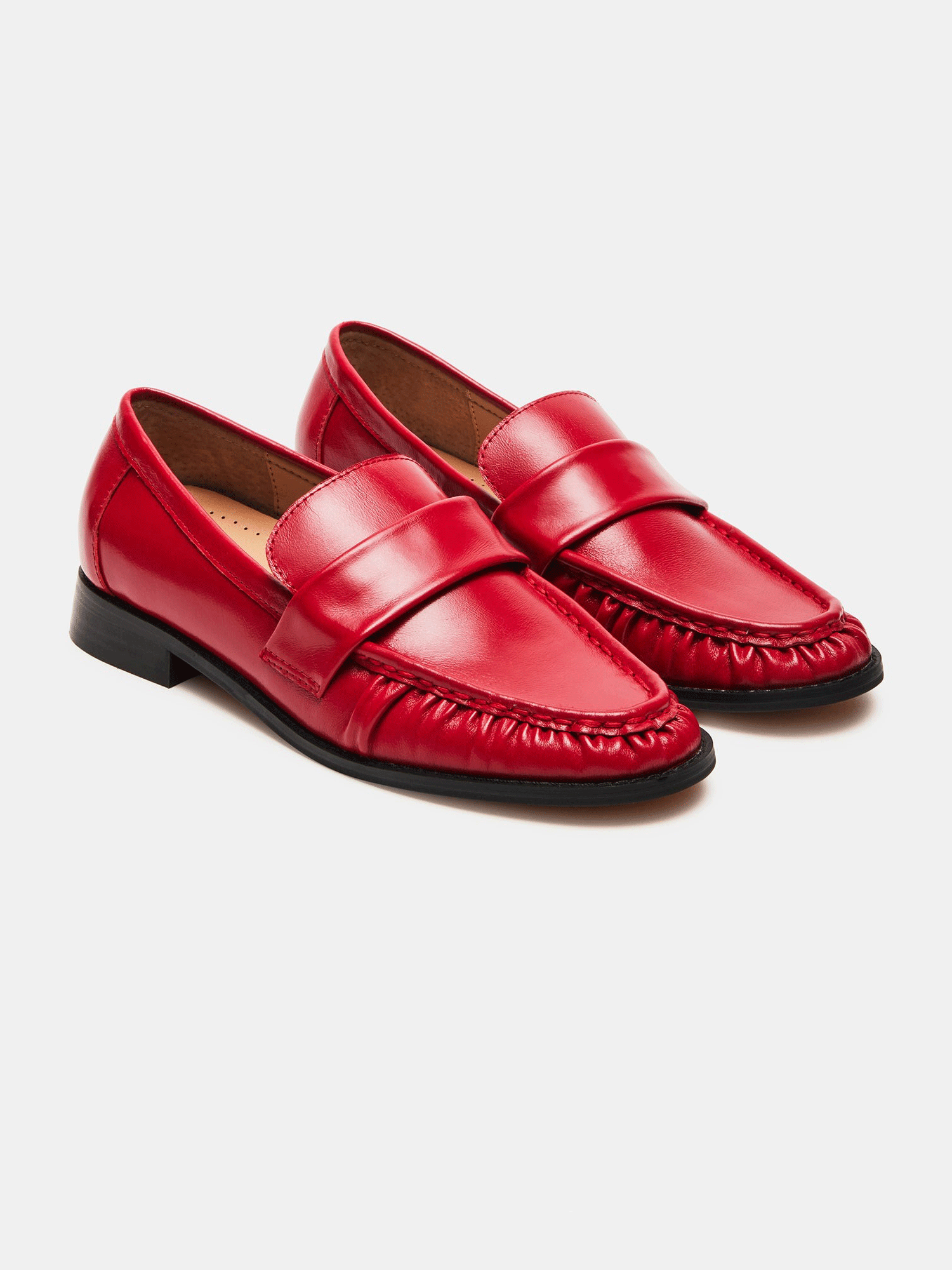 Steve Madden + Ridley Red Leather Loafers