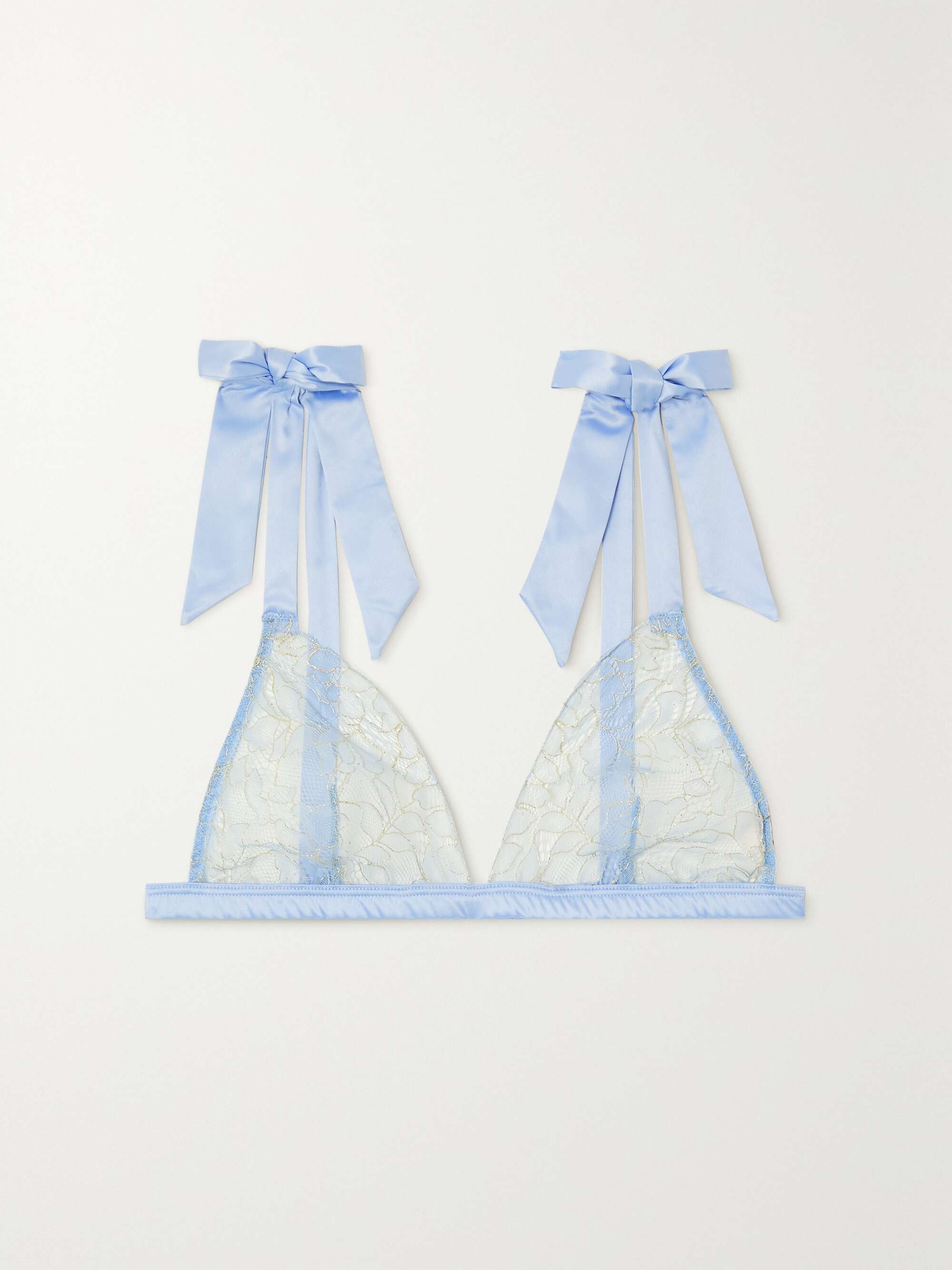 Coco De Mer + Ella Satin-Trimmed Lace Soft-Cup Triangle Bra