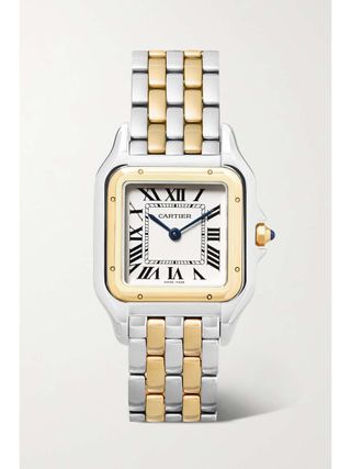 Cartier + Panthère De Cartier 27mm Medium 18-Karat Gold and Stainless Steel Watch