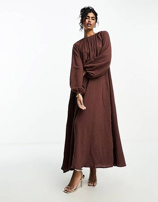 ASOS Design + Double Cloth Trapeze Maxi Dress