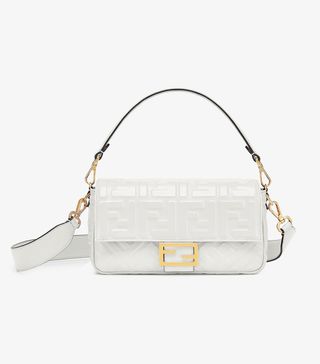 Fendi + Baguette in White Leather