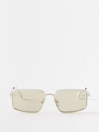 Fendi + Fendi First Sight Square Metal Sunglasses
