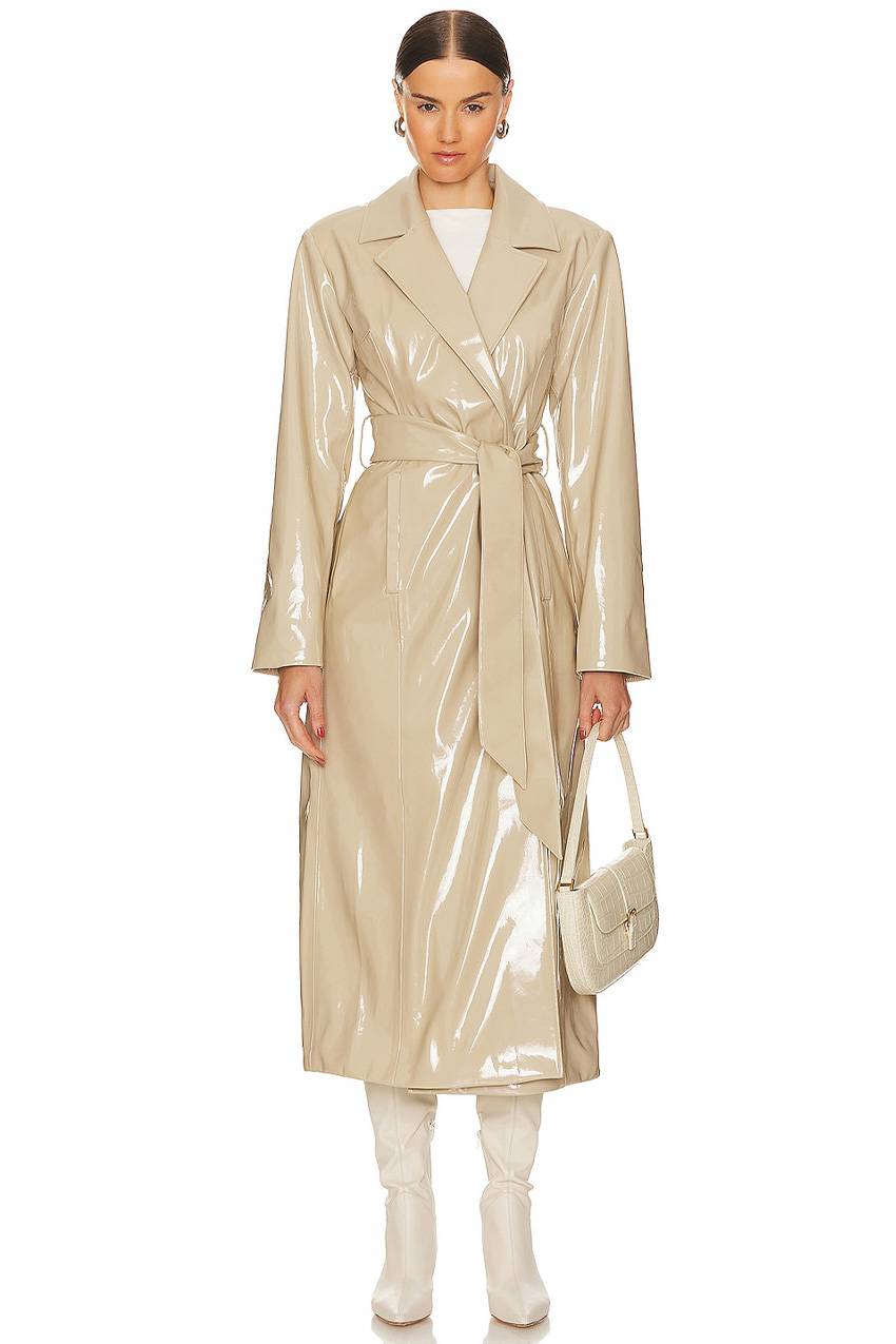 Lpa + Mia Trench Coat in Cashew Cream