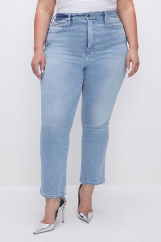 Good American + Good Curve Straight Light Compression Jeans