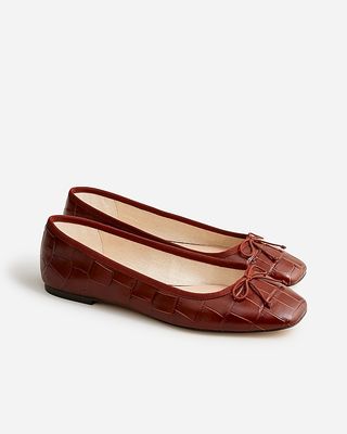 J.Crew + Quinn Square-Toe Ballet Flats