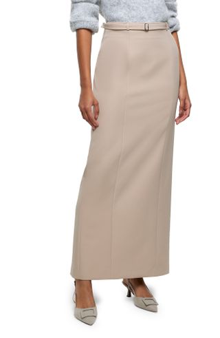 River Island + Belted A-Line Maxi Skirt
