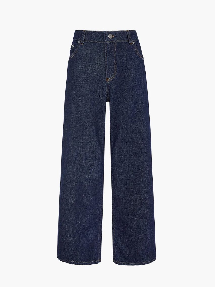 Aligne + Miso Long Straight Leg Jeans in Indigo