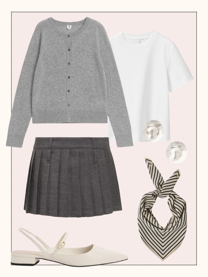 How to Style a Grey, Pleated Miniskirt 3 Chic Spring Looks Who What Wear — free download