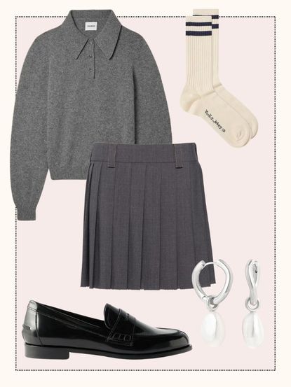 Girls Model Grey Pleated Skirt -(this skirt is used in many other schools) main image 1