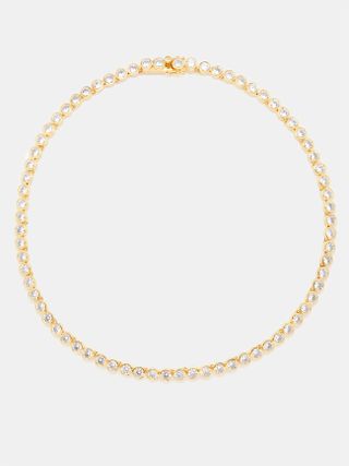 Daphine + Chris Cubic Zirconia & 18kt Gold-Plated Necklace
