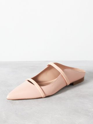 Malone Souliers + Maureen Leather Backless Ballet Flats
