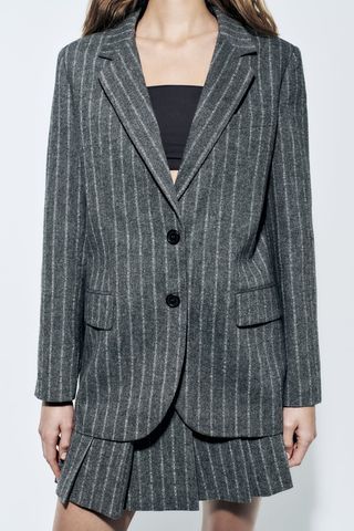 Zara + Pinstripe Blazer