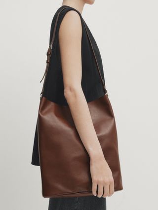 Massimo Dutti + Nappa Leather Bucket Bag