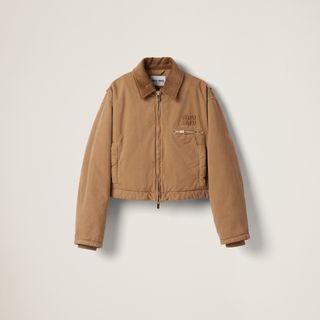 Miu Miu + Garment-Dyed Gabardine Blouson Jacket