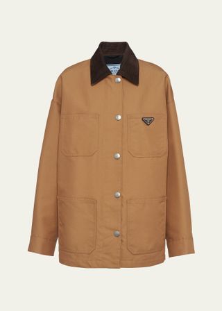 Prada + Canvas Corduroy Collar Jacket