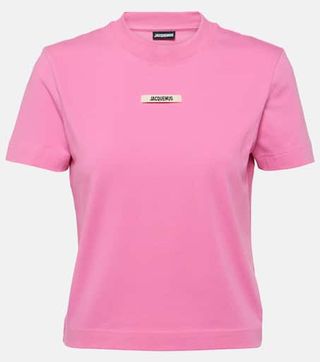 Jacquemus + Le T-Shirt Gros Grain Cotton-Blend T-Shirt in Pink