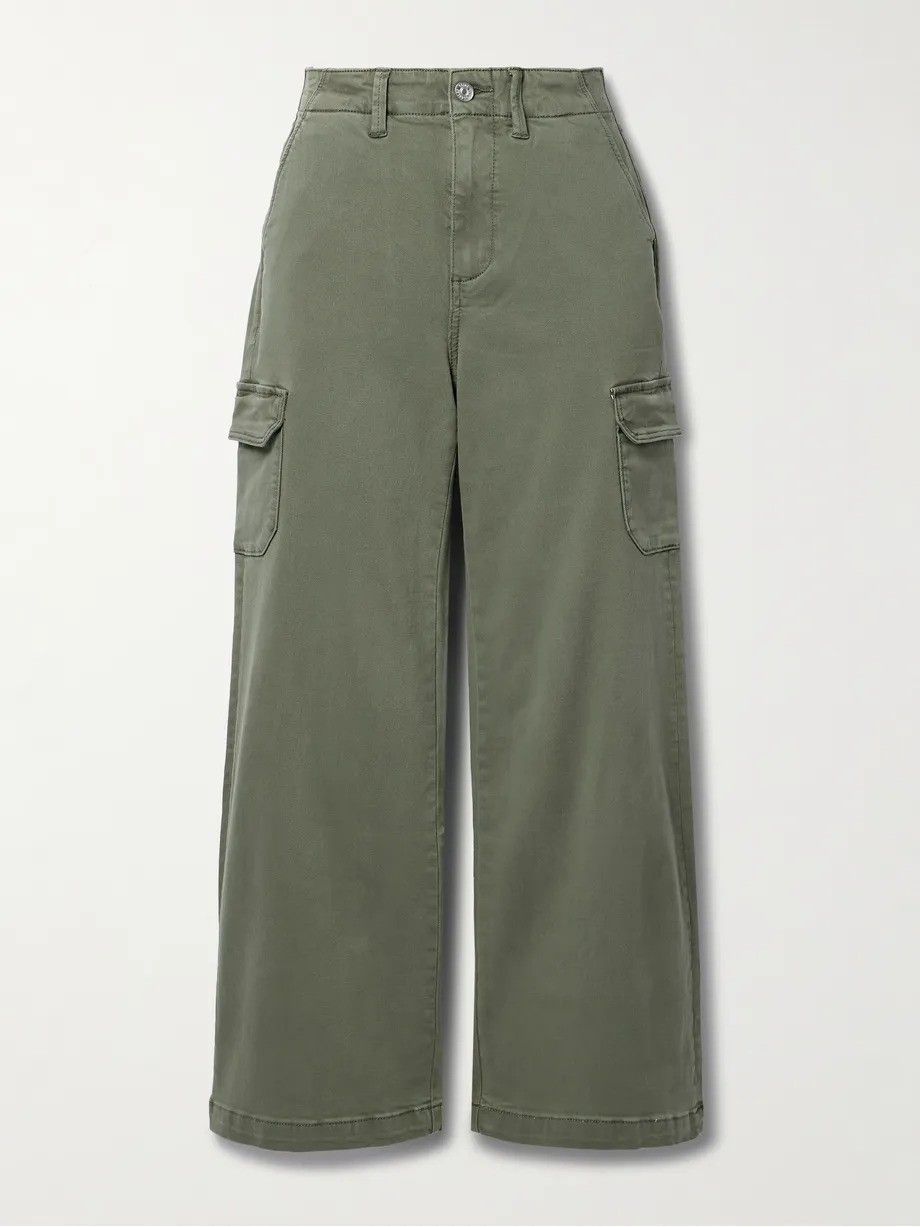 Paige + Carly High-Rise Cotton-Blend Wide-Leg Cargo Pants
