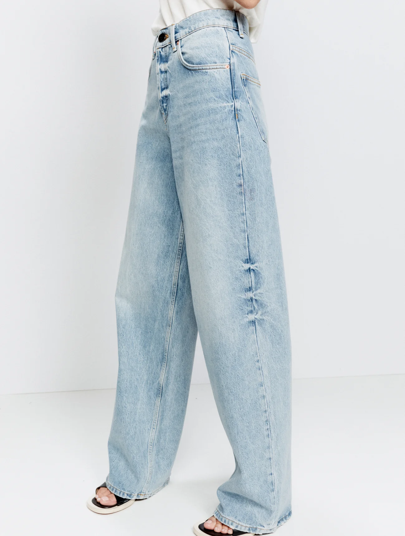 Raey + 90s Organic-Cotton High-Waisted Wide-Leg Jeans