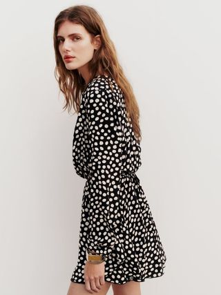 Zara + Short Dress with a Polka Dot Print