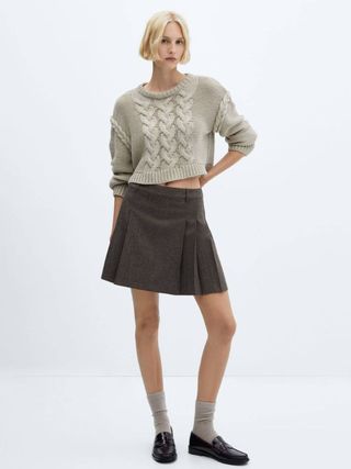 Mango + Pleated Mini-Skirt