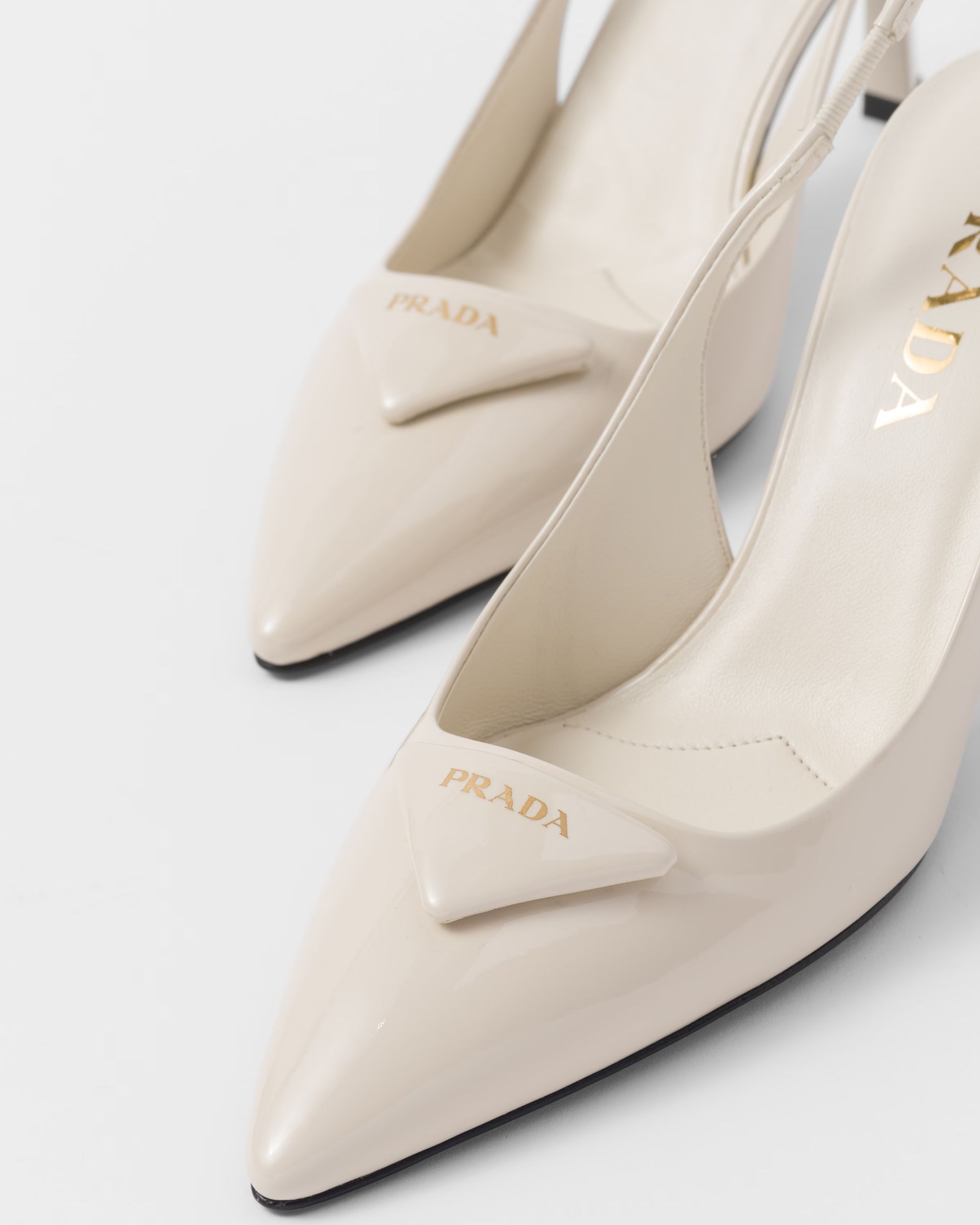 Prada + Patent Leather Slingback Pumps