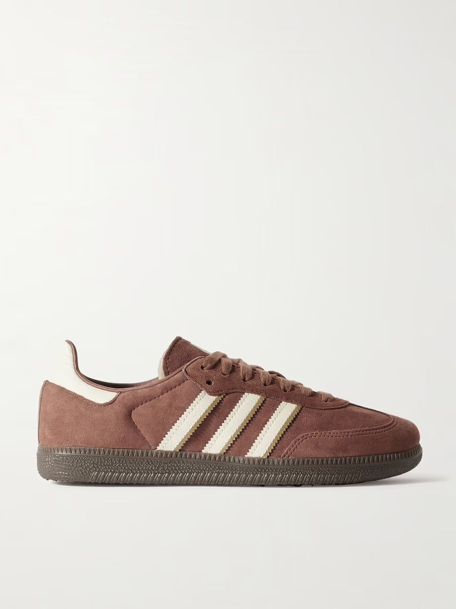 Adidas Originals + Samba OG Leather-Trimmed Nubuck Sneakers
