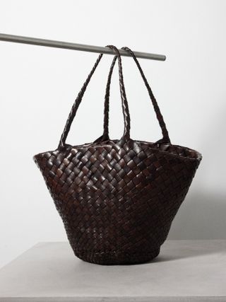 Dragon Diffusion + Egola Woven-Leather Basket Bag