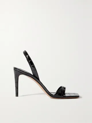 Paris Texas + Croc-Effect Leather Slingback Sandals
