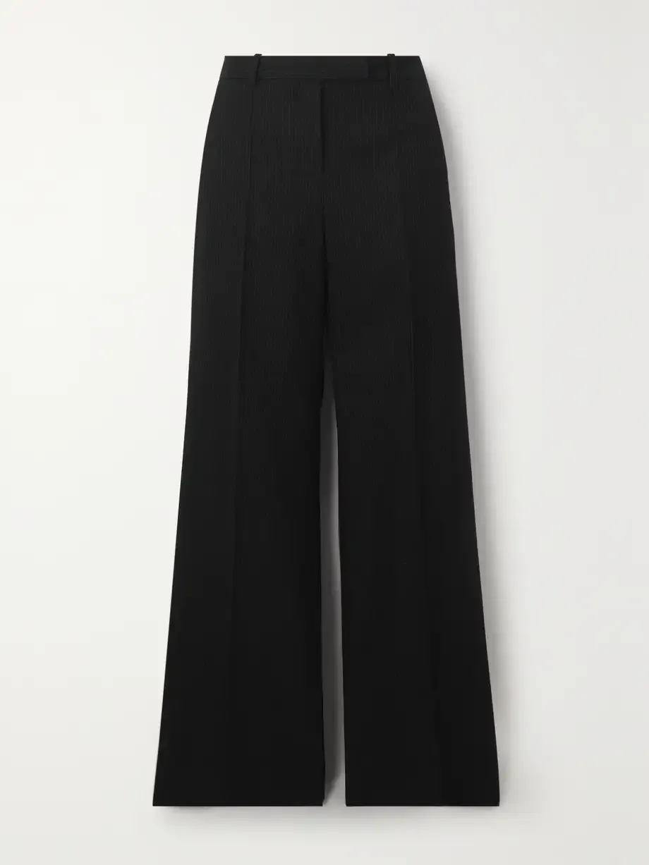 The Row + Banew Pinstriped Wool Wide-Leg Pants