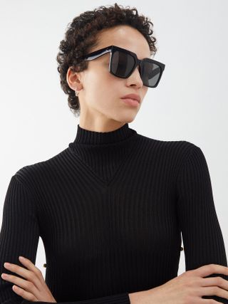 Celine Eyewear + Oversized Square Acetate Sunglasses