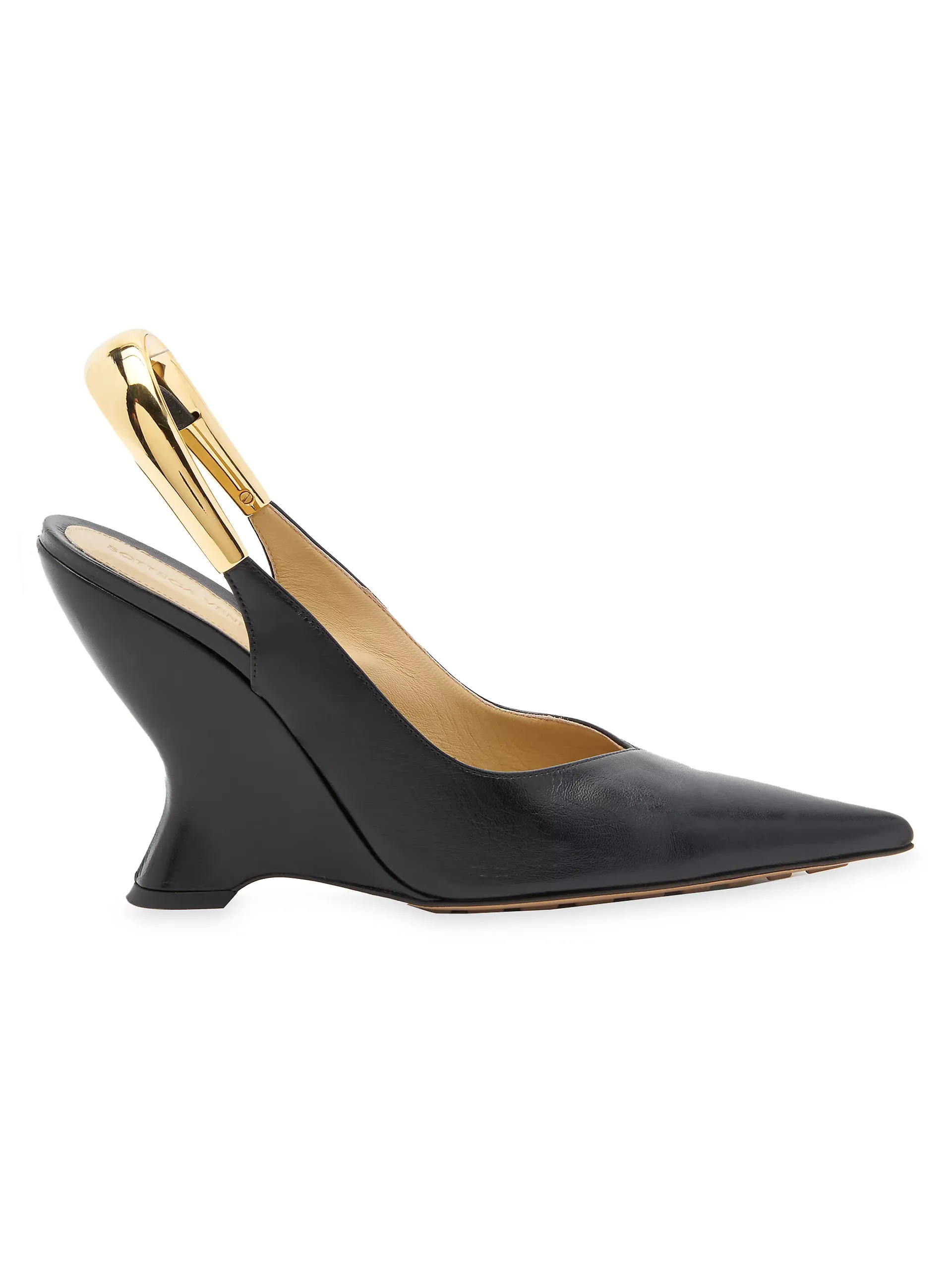 Bottega Veneta + Lambskin Wedge-Heel Slingback Pumps