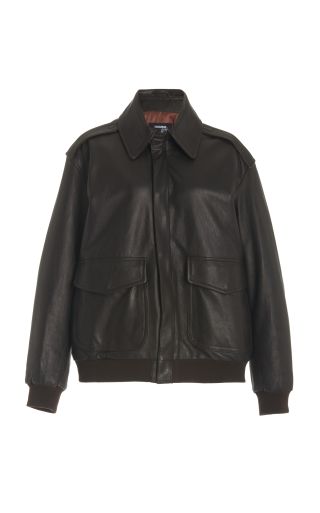 Hommegirls + Oversized Leather Bomber Jacket