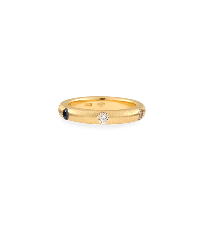 Adolfo Courrier + 18K Yellow Gold With Brown & Black Diamonds Ring