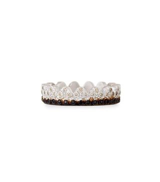 Armenta + New World Petite Crown Ring With Diamonds & Black Sapphires