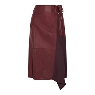 3.1 Phillip Lim + Leather and Wool Twill Skirt