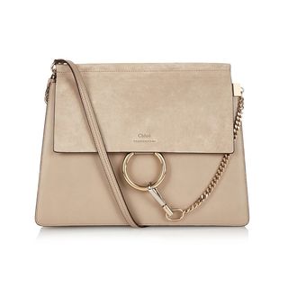 Chloé + Faye Leather and Suede Shoulder Bag