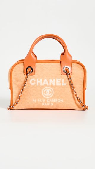 Chanel + Orange Deauville Bowling Bag