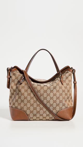 Gucci + Brown Jacquard Bag