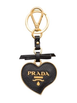 Prada + Trick Logo-Plaque Keychain