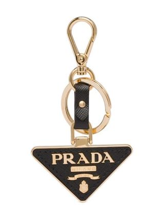 Prada + Triangular Logo Keyring