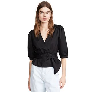 BB Dakota + Puff Sleeve Wrap Top