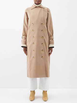 Toteme + Double-Breasted Cotton-Blend Gabardine Trench Coat